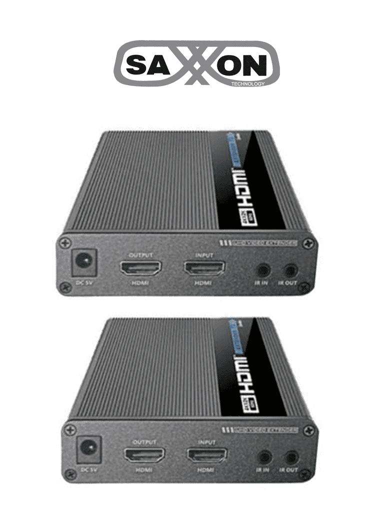 Kit extensor de video HDMI SAXXON LKV676E, 4K 60Hz, 70m Cat 6/6A/7, Cero Latencia, Loop HDMI, HDR, ARC, Transmision IR