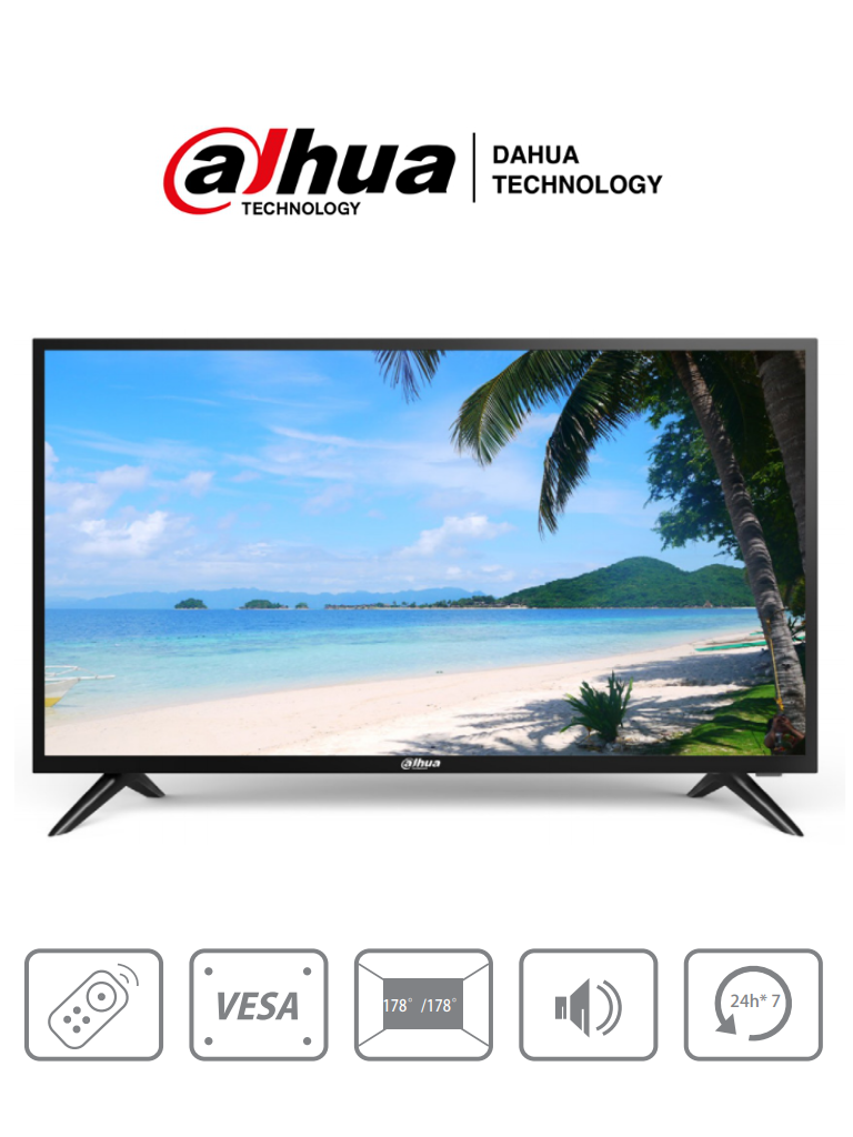 Pantalla Dahua DHI-LM32-F200 FHD 32" 1920x1080 24/7 240 cd/m HDMI VGA USB Altavoces Control Remoto