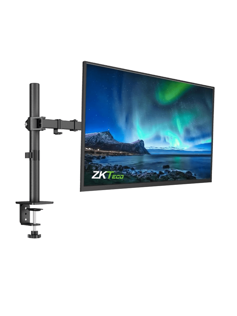 Monitor LED HD 22'Äù ZKTeco, VESA 75x75mm, Inclinación y Rotación Ajustables, Soporte Articulado