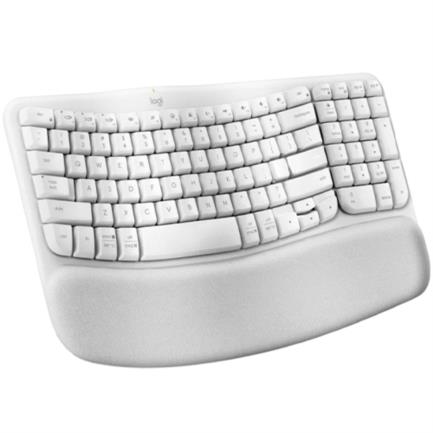 Teclado Inalámbrico Logitech Wave Keys, Alcance 10m, Color Blanco, Ergonómico, Silencioso