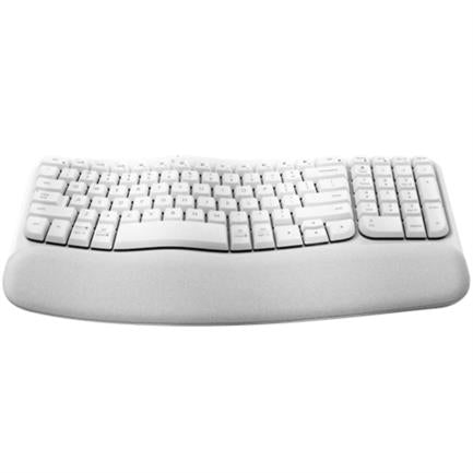 Teclado Inalámbrico Logitech Wave Keys, Alcance 10m, Color Blanco, Ergonómico, Silencioso