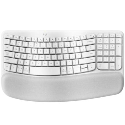 Teclado Inalámbrico Logitech Wave Keys, Alcance 10m, Color Blanco, Ergonómico, Silencioso