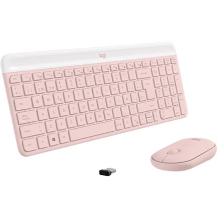 Teclado y Mouse Logitech MK470 Inalámbrico Nano USB 2.4GHz Rosa
