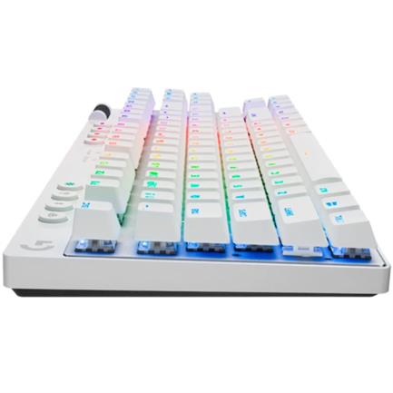 TECLADO LOGITECH PRO X TKL LIGHTSPEED BT USB RGB WHITE, Compacto, Inalámbrico, Retroiluminación LED