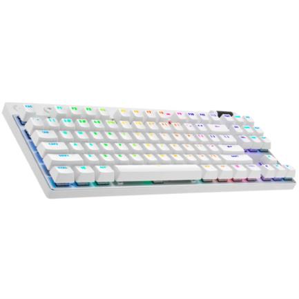 TECLADO LOGITECH PRO X TKL LIGHTSPEED BT USB RGB WHITE, Compacto, Inalámbrico, Retroiluminación LED