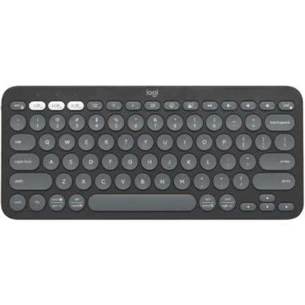 TECLADO LOGITECH PEBBLE KEYS 2 K380s BT MULTID. GRAPHITE, CONEXIÓN BLUETOOTH, MULTIDISPOSITIVO, GRIS