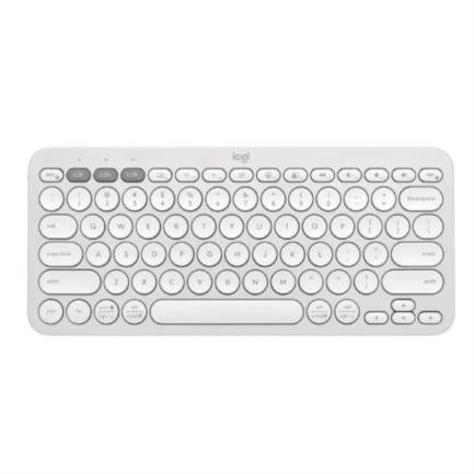 TECLADO LOGITECH PEBBLE KEYS 2 K380s BT MULTIDISP. WHITE, 3 DISPOSITIVOS, 10M, ULTRAFINO