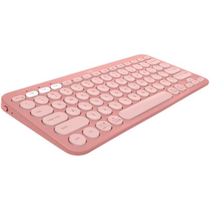 Teclado Bluetooth Logitech Pebble Keys 2 K380S Multidispositivo Inalámbrico 10m Rosa