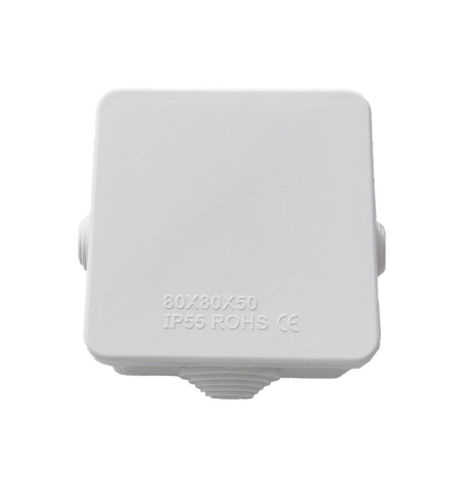 LinkedPro Caja Estanca IP55 80x80x50 mm, 4 Entradas, Tornillería Incluida