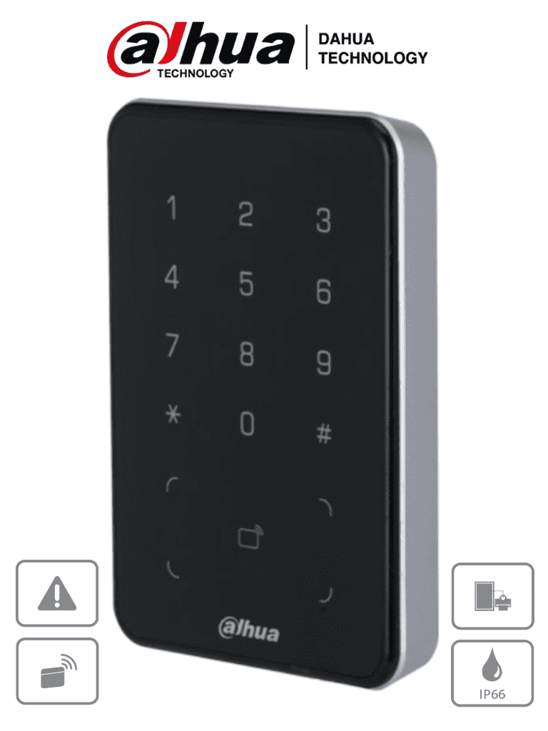 Lectora de Tarjetas ID Dahua ASR2101A-D con Teclado, IP66, Wiegand/RS-485, Alarma Anti-manipulación