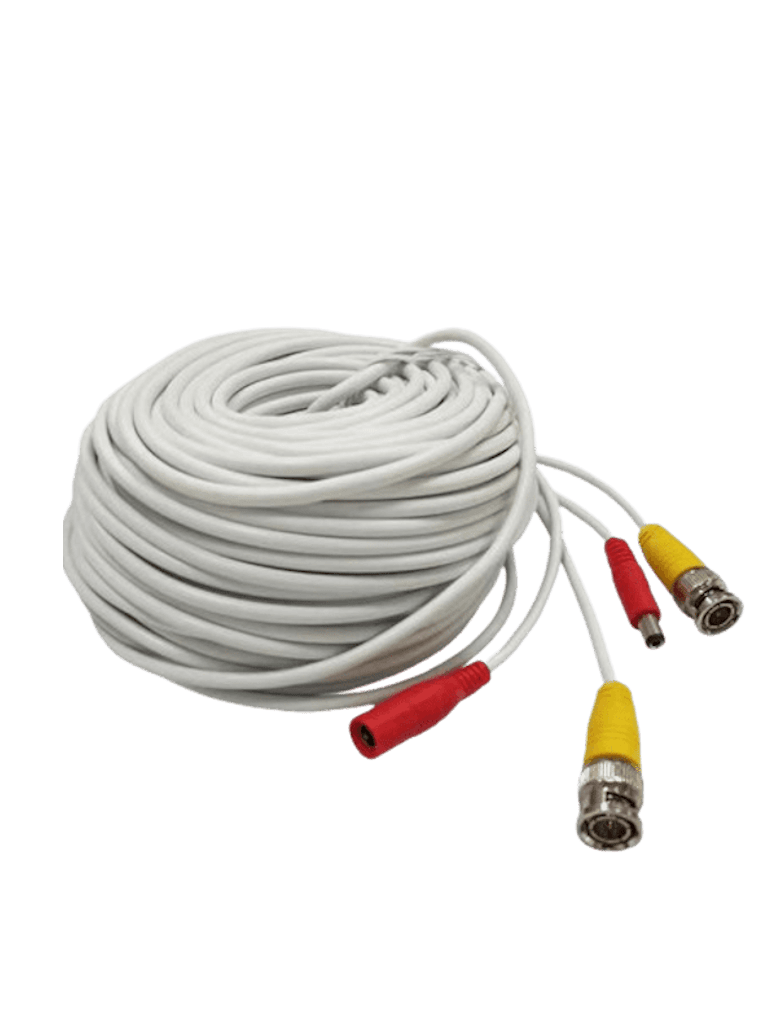 Cable Armado 20m BNC Macho DC Blanco CCTV
