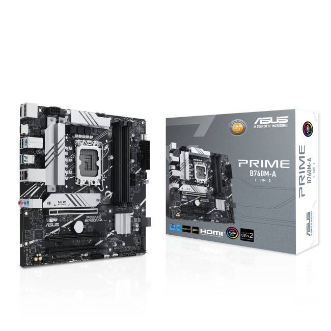 ASUS Motherboard PRIME B760M-A-CSM, 4x DDR4, 1x PCIe 4.0, HDMI