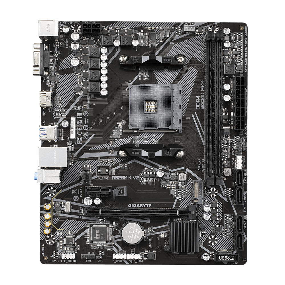A520MKV2 - Tarjeta Madre Gigabyte Micro-ATX A520M K V2, S-AM4, AMD A520, HDMI, 64GB DDR4 para AMD