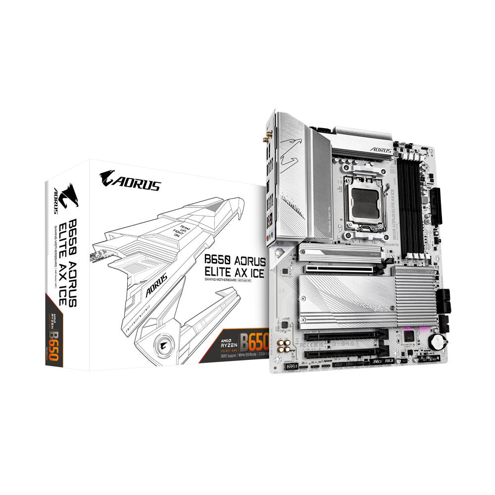 Placa Base GIGABYTE B650 A ELITE AX ICE, 4 Ranuras DDR4, 2 Puertos M.2, Formato ATX