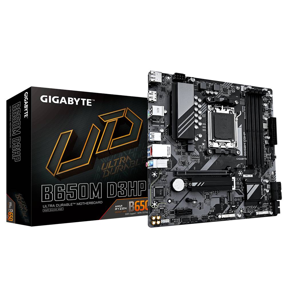 GIGABYTE Tarjeta Madre B650M D3HP 4xDDR5 256GB 8000MHz, HDMI, USB-C