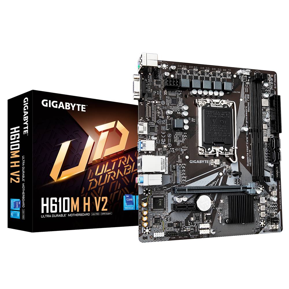 GIGABYTE Motherboard H610M H V2, Soporte DDR4 3200MHz, PCIe 4.0, HDMI