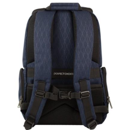 Mochila Perfect Choice Vilux Ejecutiva para Laptop 15"-17" Color Azul, 3 Compartimentos, Resistente al Agua, Correas Ajustables