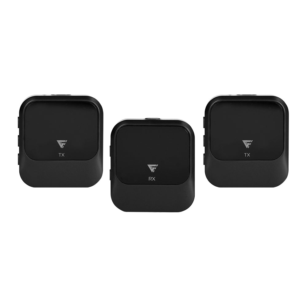 Kit 2 Microfonos Lavalier Game Factor USB 2.4GHz Cancelación de Ruido Negro