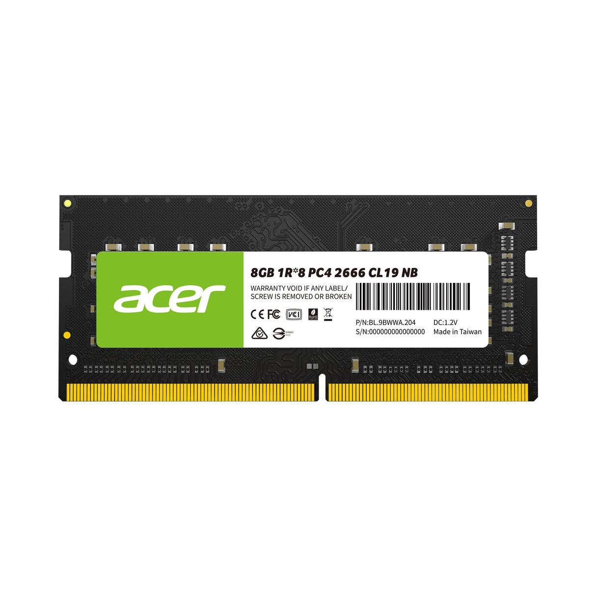 Memoria ACER BL.9BWWA.206, 8GB DDR4, 3200 MHz