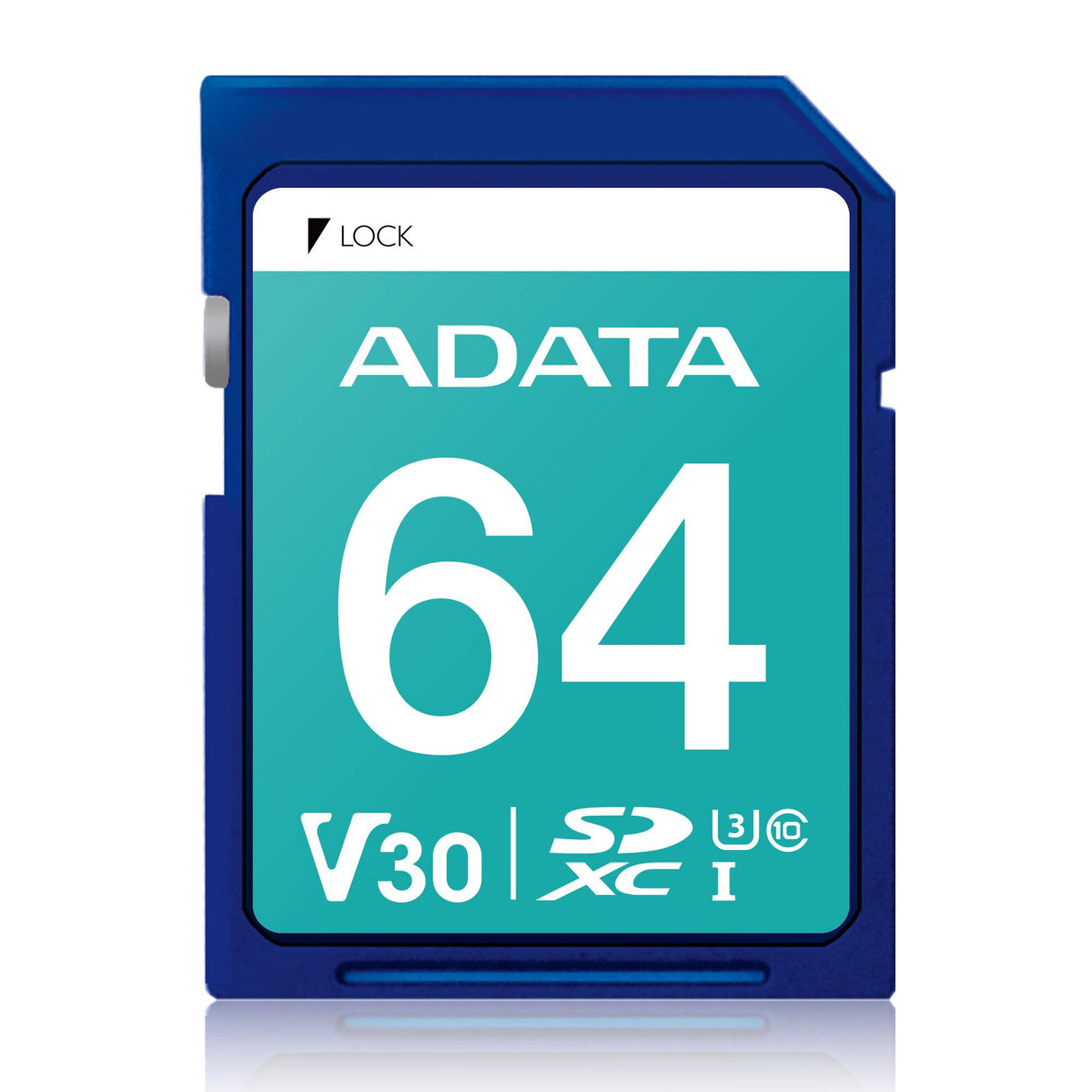 Memoria SD ADATA Premier Pro V30 UHS-I U3 64GB 100MB/s Lectura 80MB/s Escritura