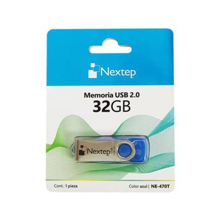 NE-470T - MEMORIA USB NEXTEP 2.0 DE 32GB TWIST COLOR AZUL NE-470T