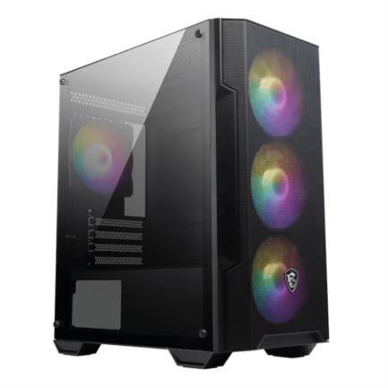 Gabinete Gamer MSI MAG FORGE M100A Mid Tower mATX ITX 4xFan RGB Cristal Templado Negro 4 Puertos USB 3.0