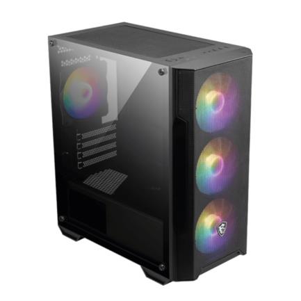 Gabinete Gamer MSI MAG FORGE M100A Mid Tower mATX ITX 4xFan RGB Cristal Templado Negro 4 Puertos USB 3.0