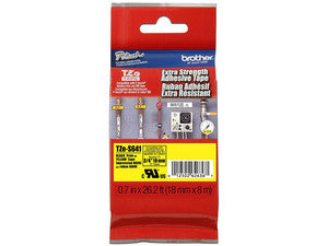 Cinta de impresión Brother TZES641 negro sobre amarillo de 18mm x 8m, Resistente al agua y al calor