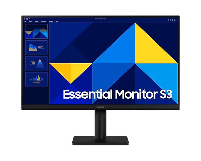 Monitor Samsung Essential S3 de 22", 1920 x 1080 Full HD, 5ms, 100Hz, Color Negro.