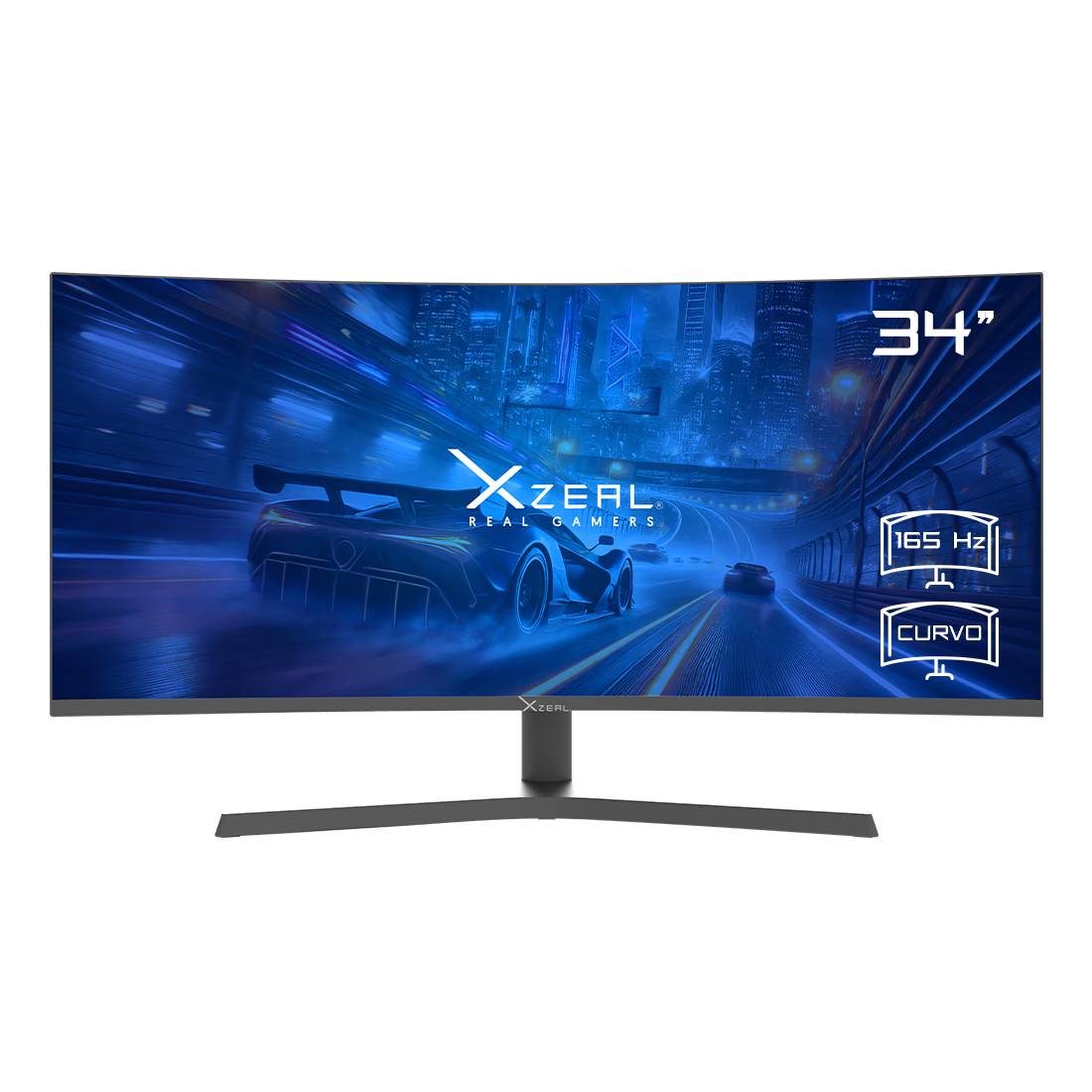 Monitor Curvo Xzeal XZMO342B, 34 Pulgadas, Resolución 3440x1440, Frecuencia 144Hz