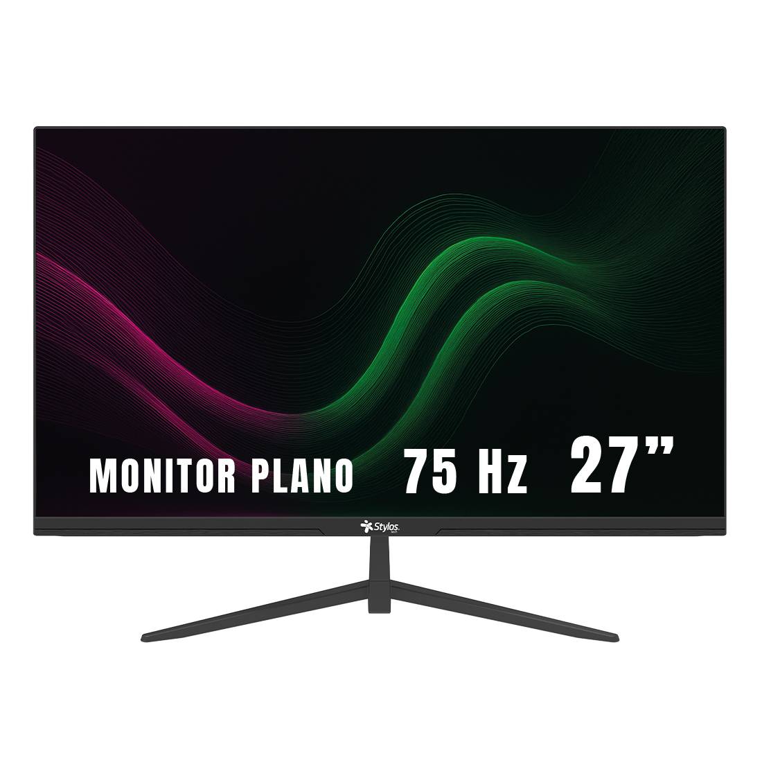 STPMOT8B - Monitor Stylos 27" Stylos SMOT8 Flat Panel LED HD 75Hz 5ms 1xVGA + 1xHDMI + Vesa 100x100mm Black