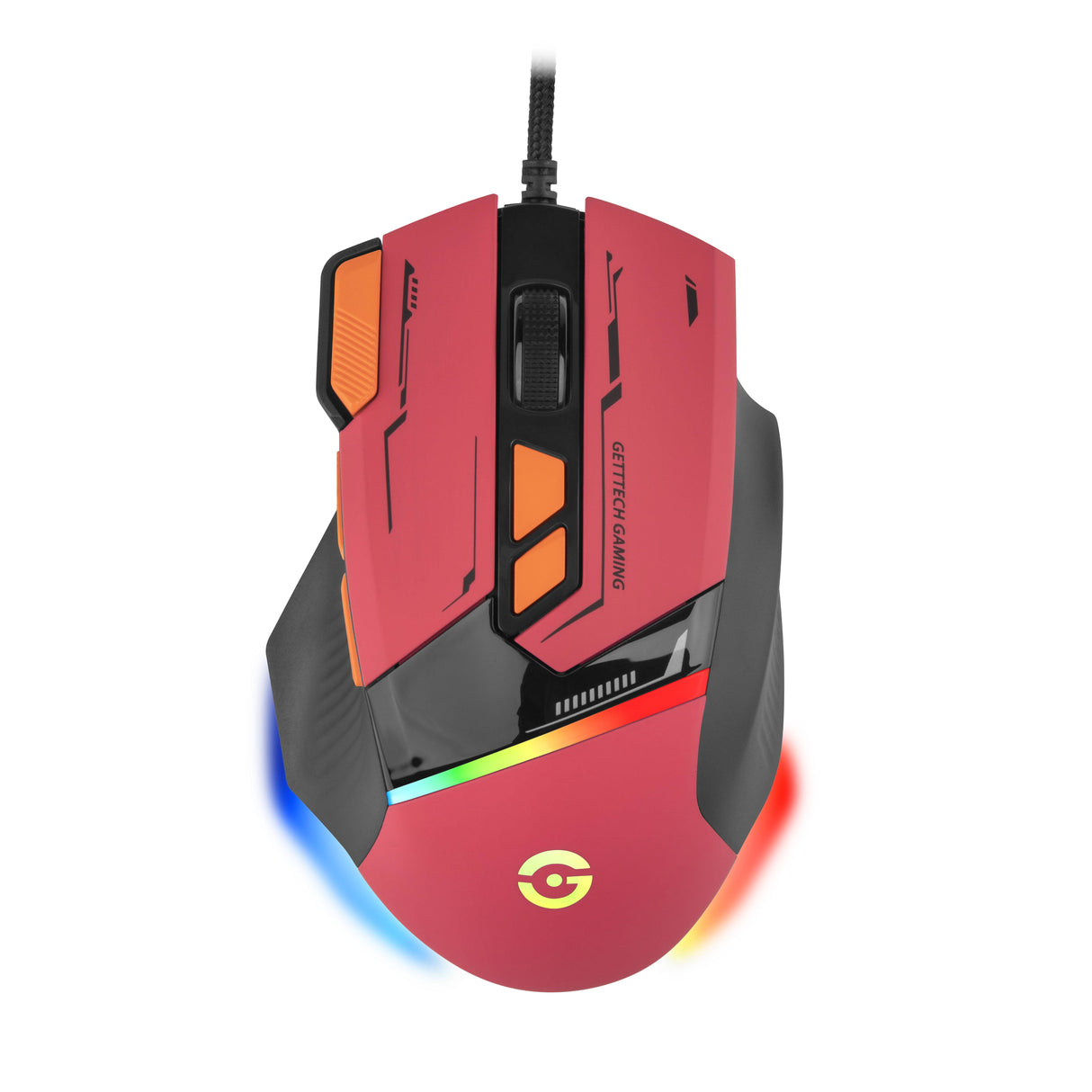 GETTTECH Mouse GPM-RGBWR-G1-RD, RGB, 16000 DPI, Conexión USB