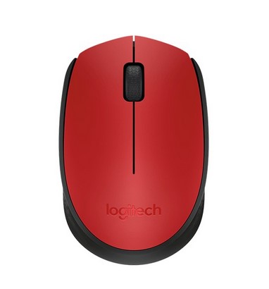 Logitech Mouse M170 Inalámbrico USB, Plug and Play, Color Rojo