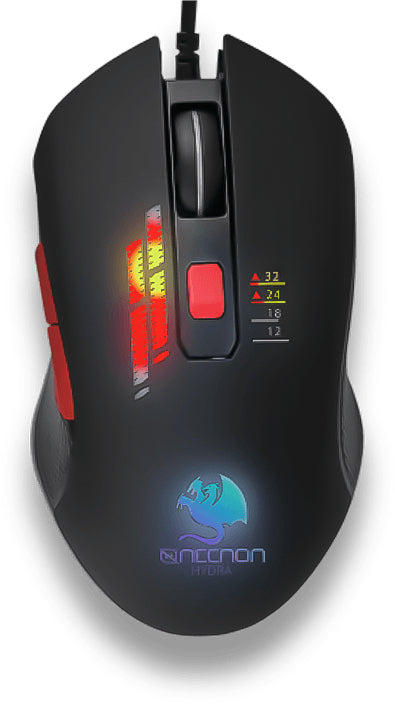 Mouse Gaming NECNON NGM-HYDRA Alámbrico Óptico 3200 DPI Ergonómico