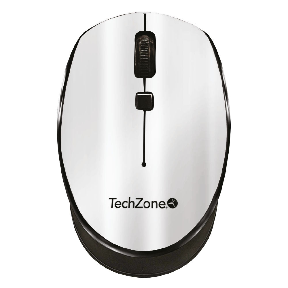 TZ19MOU01-INAPL - Mouse Inalambrico TechZone Optico 800 a 1600 DPI Ajustable 4 Botones Ambidiestro Win/MAC Color Plata
