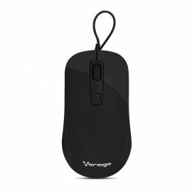 Vorago MO-102 ratón Oficina USB tipo A Óptico 1600 DPI, Negro, MO-102-BK