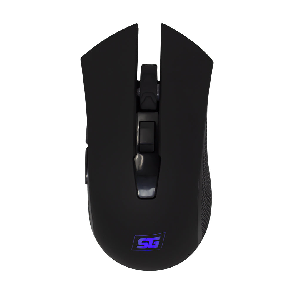 Mouse VORAGO MO-600, Negro, 6 botones, USB, 2400 DPI