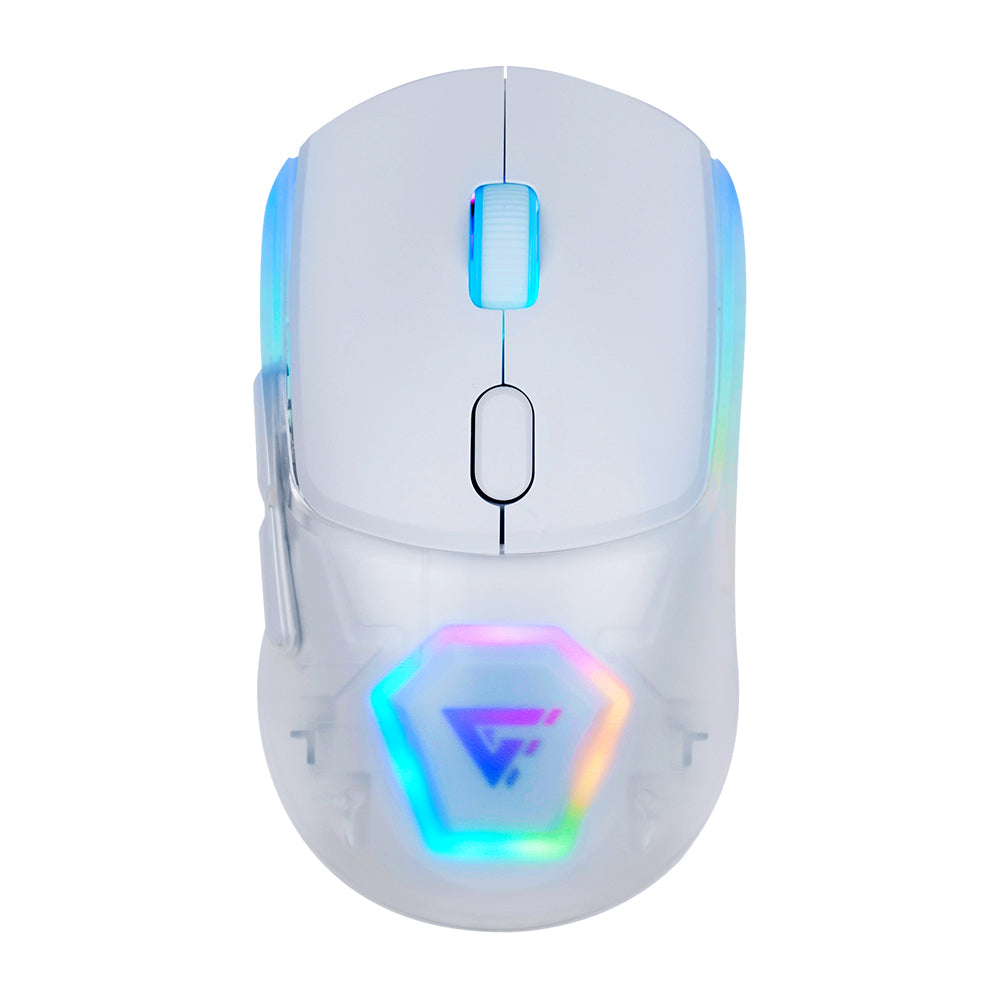 Mouse Game Factor Carcasas Intercambiables 2.4G BT 26K DPI RGB Blanco MOW700-WH