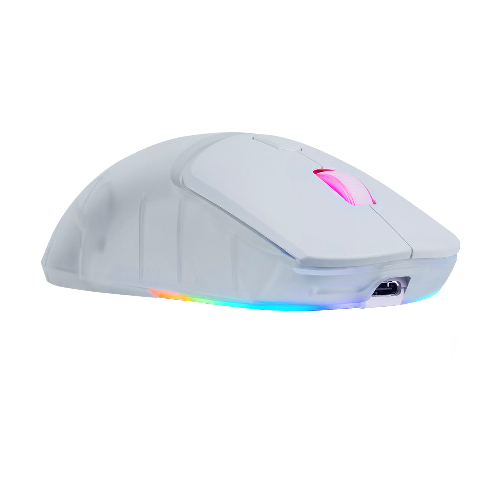 Mouse Game Factor Carcasas Intercambiables 2.4G BT 26K DPI RGB Blanco MOW700-WH