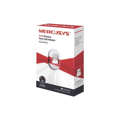 Mercusys MW150US tarjeta de red USB 150 Mbit/s, Inalámbrico, Wi-Fi 4 (802.11n), Blanco