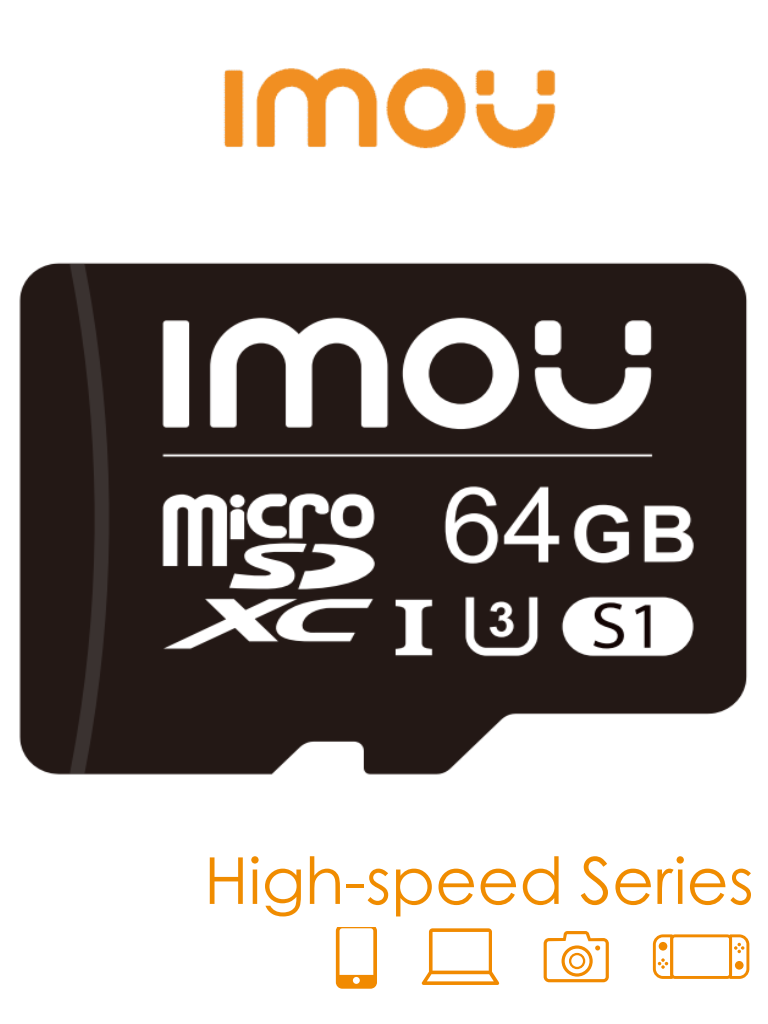 IMOU Memoria MicroSD ST2-64-S1, 64GB UHS-1, Velocidad 95MB/s, Clase 10