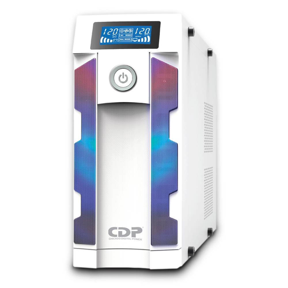 GSMART1516 - UPS CDP Gaming GSMART1516 1500VA/900W LCD luces RGB 16 NEMA 5-15R (8 c/protección batería) 2x USB-C y 8x USB-A carga total 2.4A