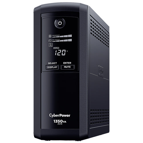 No-Break CyberPower CP1350AVRLCDa, 1350 VA, 815 W, 16 h, Negro, Hogar y Oficina
