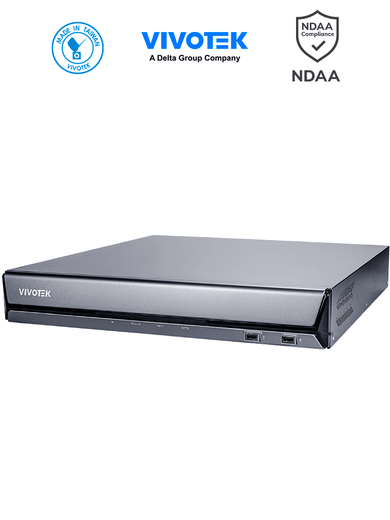 Grabador NVR VIVOTEK ND9542P 32 Canales, 16 Puertos PoE, 4 Bahias, 4K HDMI, 192Mbps, VAST 2, ONVIF