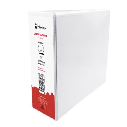 Nextep NE-013R carpeta de cartón Carta Blanco, Anillo redondo, Vinilo, 1 pieza(s)