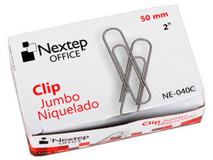 Bundle Clip Jumbo Nextep Niquelado 50mm 100 Clips Cont. 4Piezas