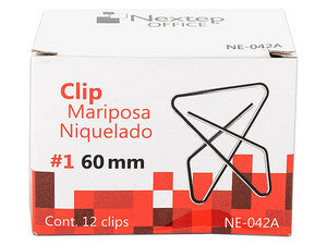 Bundle Clip Mariposa Nextep Niquelado #1 60mm 12 Clips Cont. 4Piezas