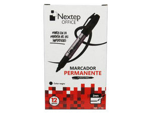 BUNDLE MARCADOR PERMANENTE NEXTEP PUNTA FINA 2 MM. NEGRO C/12 CONT. 2 PIEZAS