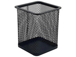 PORTA LAPICES CUADRADO NEXTEP NE-158F MALLA METALICA MEDIANO, 8.8X9.7CM, COLOR NEGRO