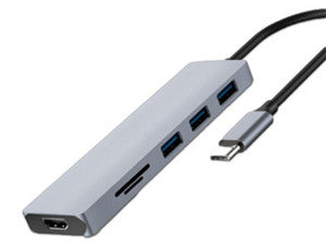 Nextep NE-446 base para portátil y replicador de puertos USB 3.2 Gen 1 (3.1 Gen 1) Type-C Gris
